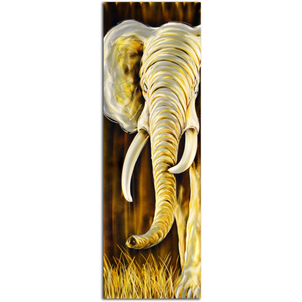 Omax Decor Gold and White Elephants Delight Wall Décor Wayfair